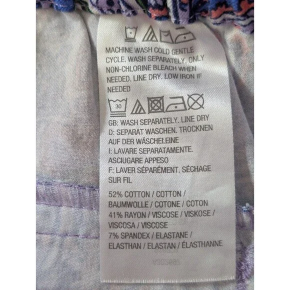 Isaac Mizrahi Live Pants Women’s 8P Purple Paisley Crop Pull On Mid Rise - Picture 6 of 10